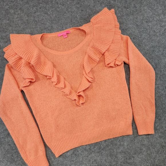 Lilly Pulitzer Orange Ruffle Sweater - Picture 2 of 14